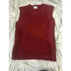 Vardon Men's Knit Sweater Large Sleeveless Tan V-Neck Acrylic Vintage